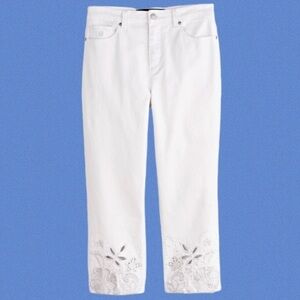 Amanda cutout lace hem Capri pants plus size 24w